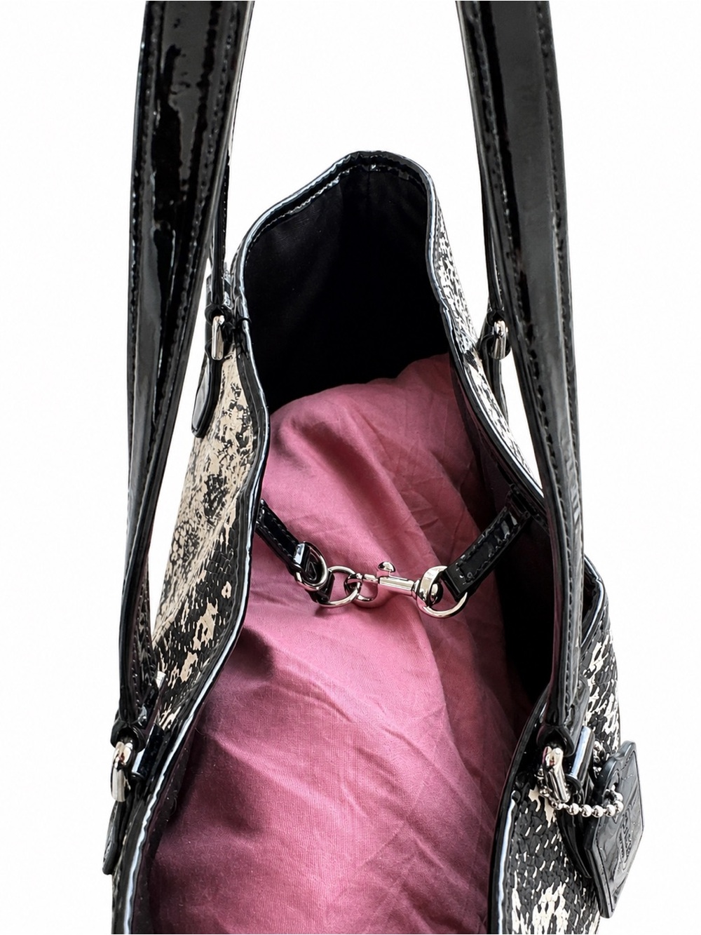 Coach 2018 Python Black and Cream Patterned Tote - Picture 5 of 9